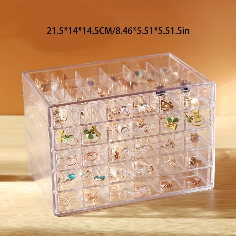 Trinkets Dust-proof Storage Box with Transparent Layer Grid